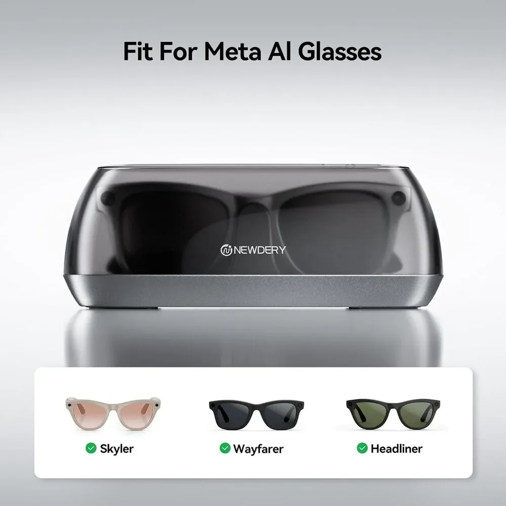 NEWDERY Charging Dock Charger for Ray-Ban Meta Smart Glasses Wayfarer Skyler